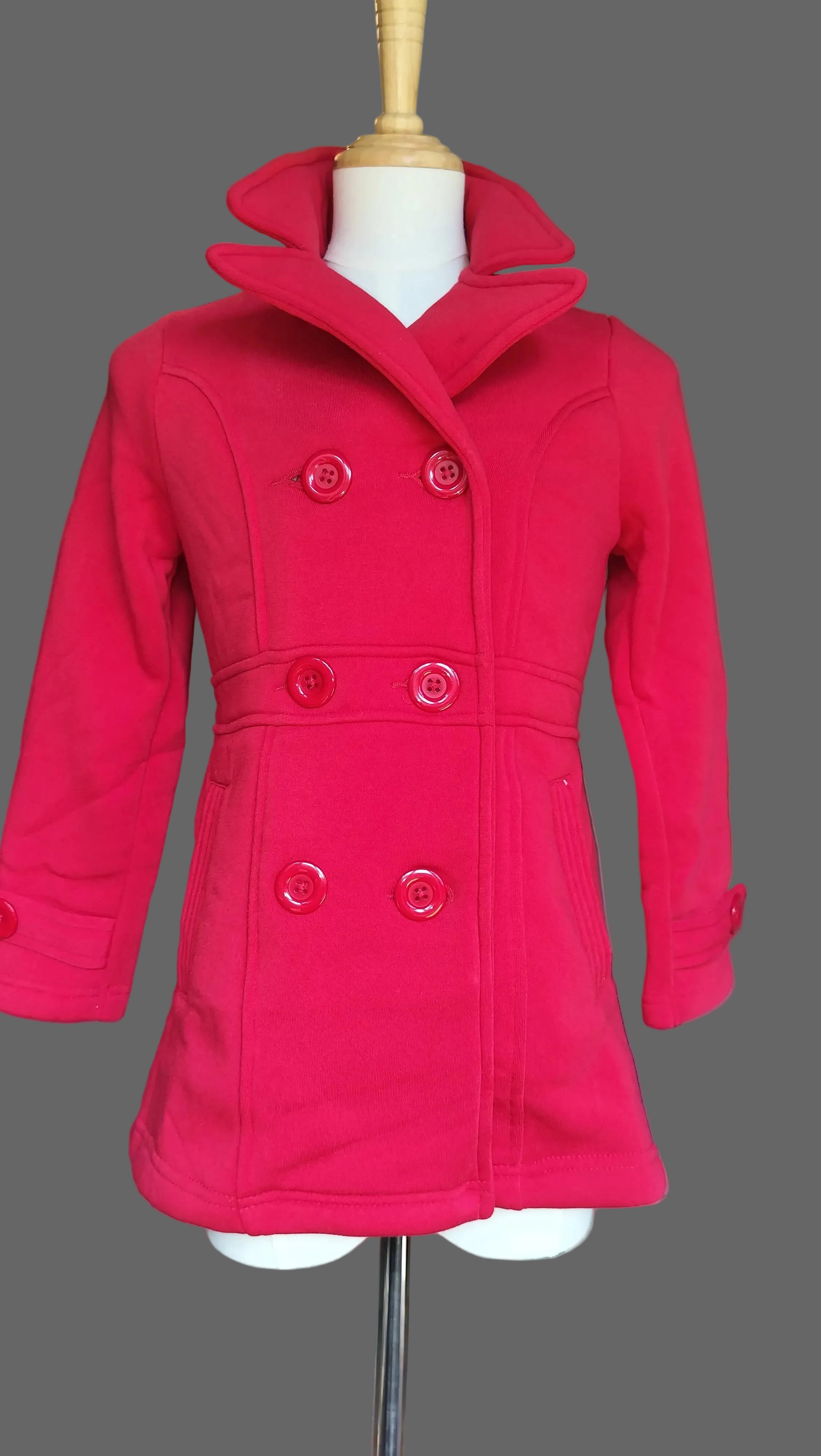 Secret Garden Double-Breasted Coat - Red