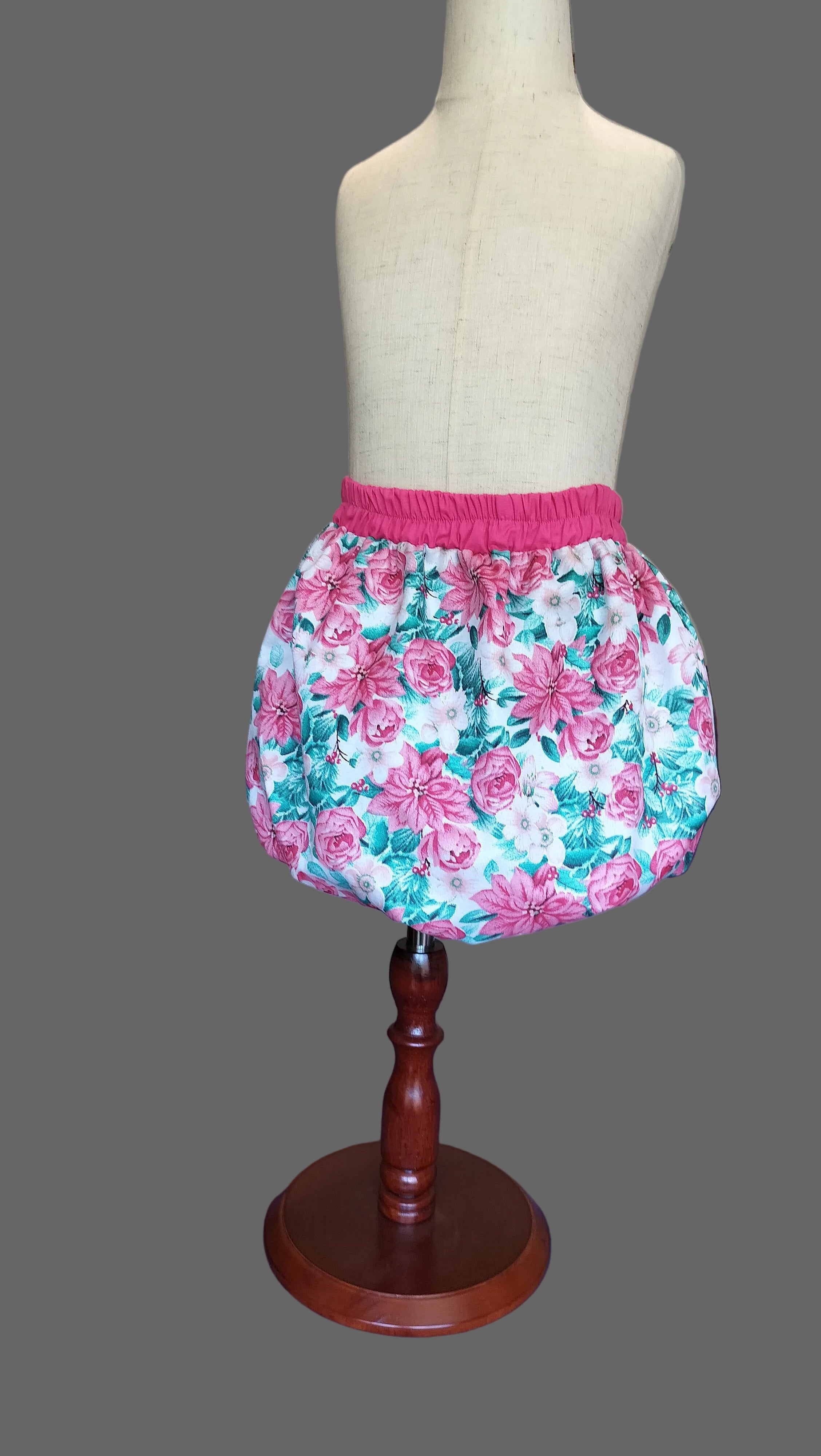 Floral Bubble Skirt - pink