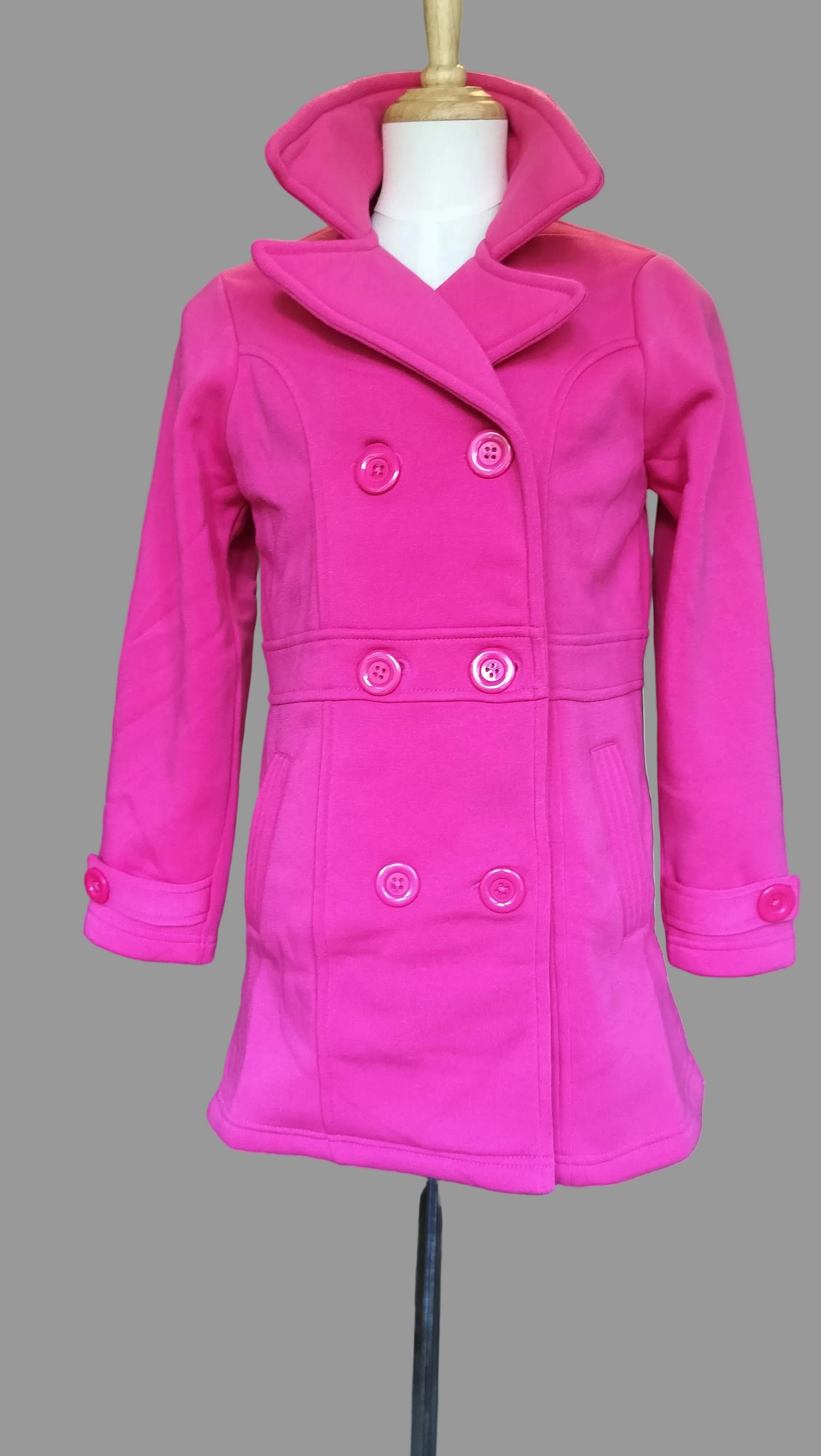 Secret Garden Double-Breasted Coat - Magenta