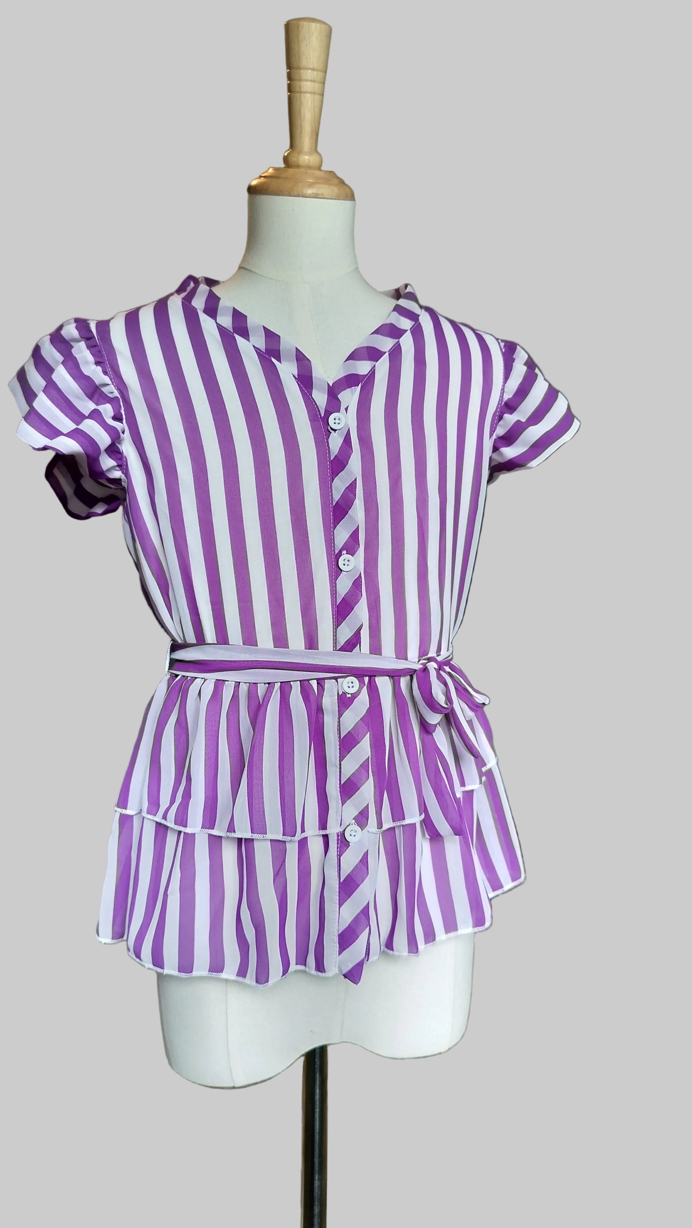 Candy-Stripe Sprite Blouse (Purple)