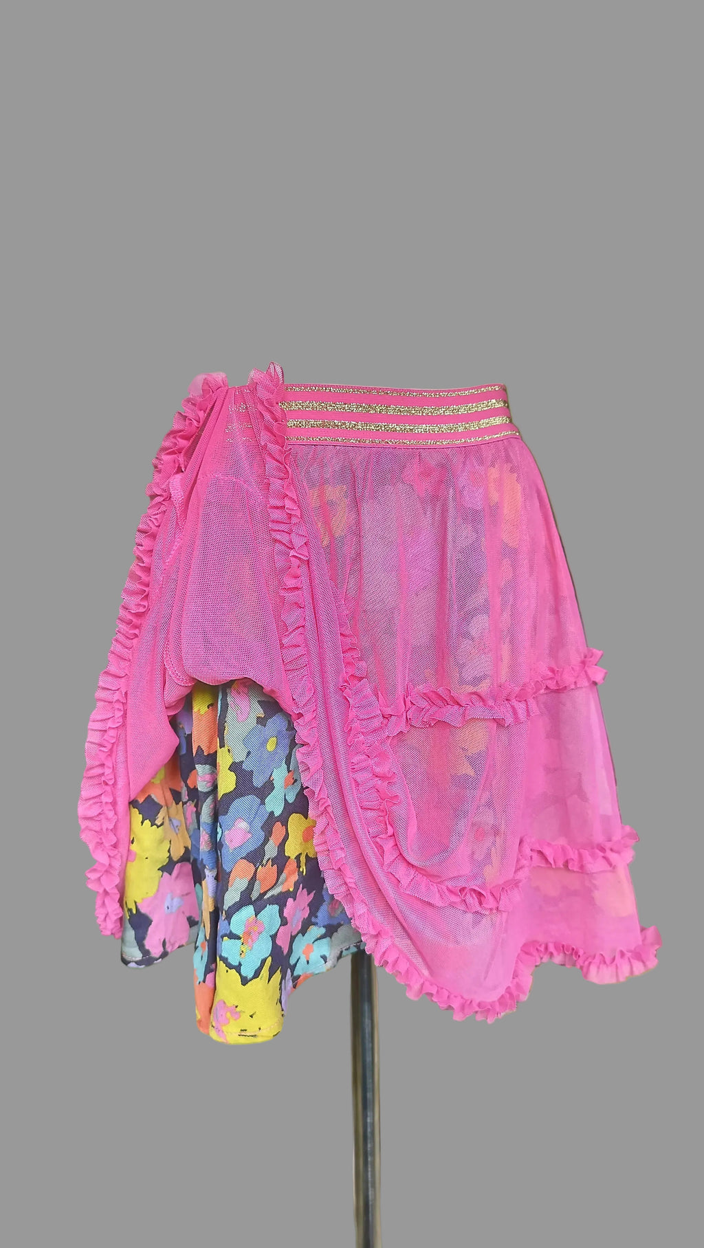 The "Enchanted Garden Blossom" Tiered Midi Skirt