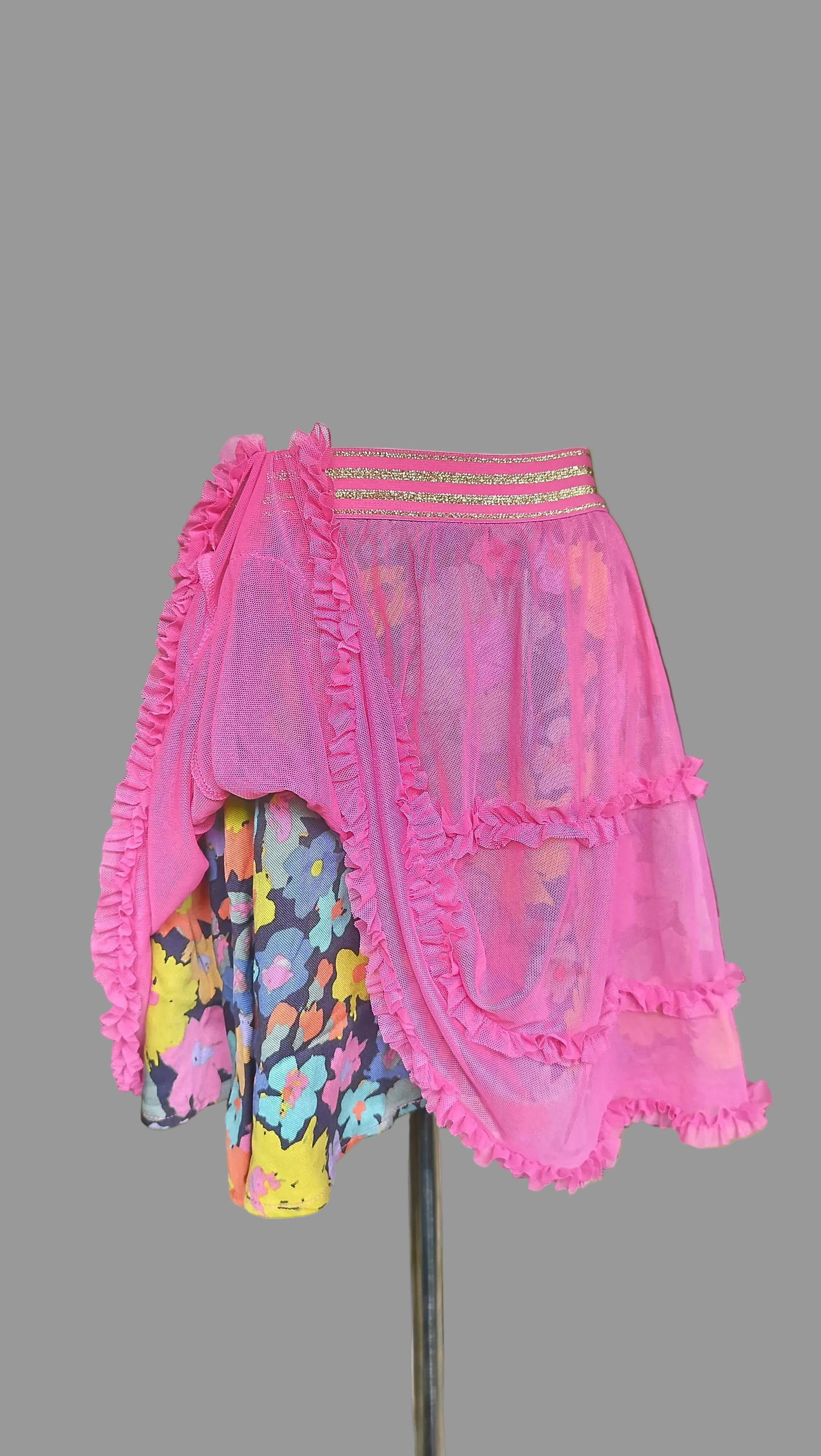The "Enchanted Garden Blossom" Tiered Midi Skirt