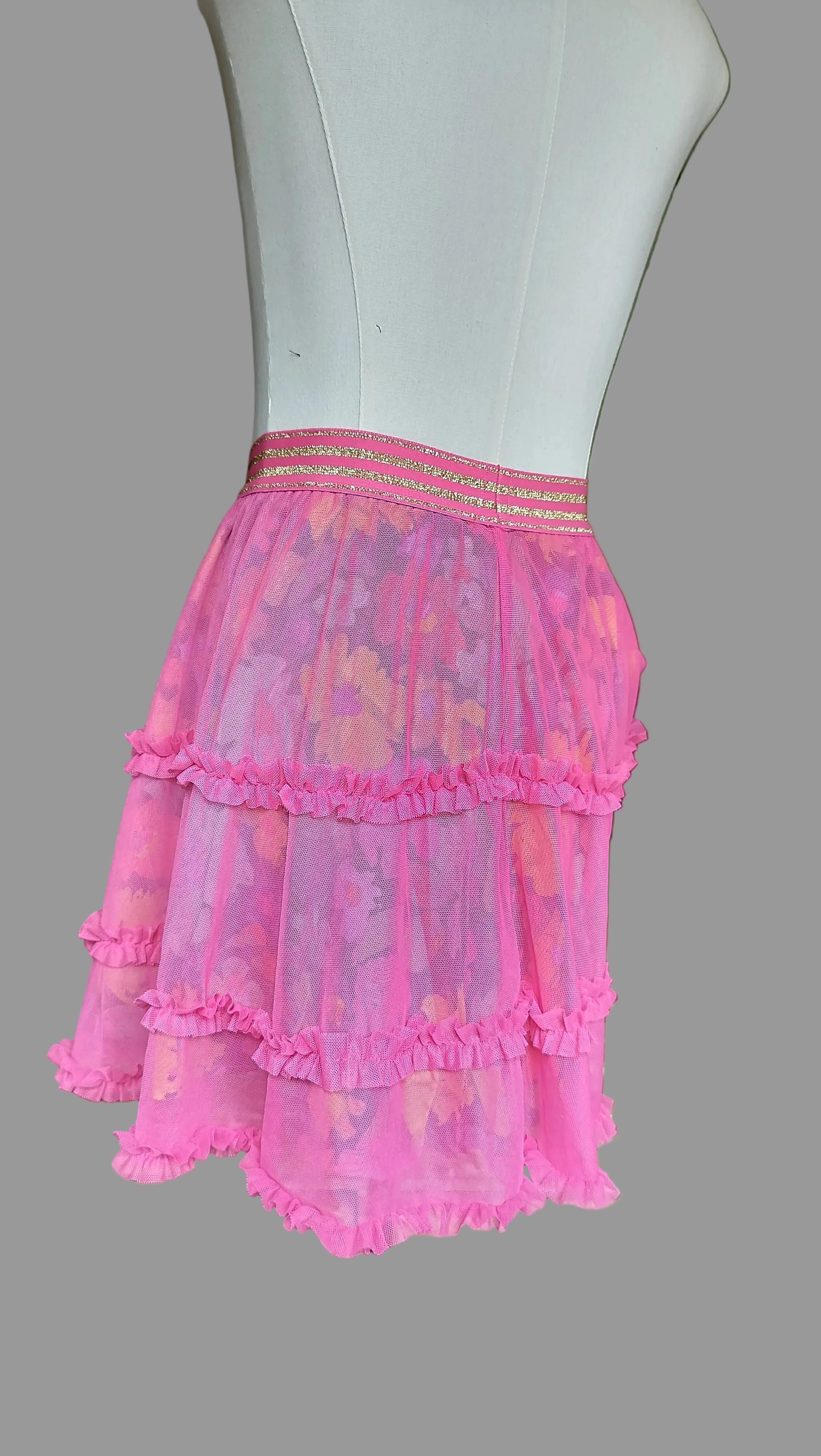 The "Enchanted Garden Blossom" Tiered Midi Skirt
