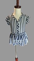 Candy-Stripe Sprite Blouse (Navy)