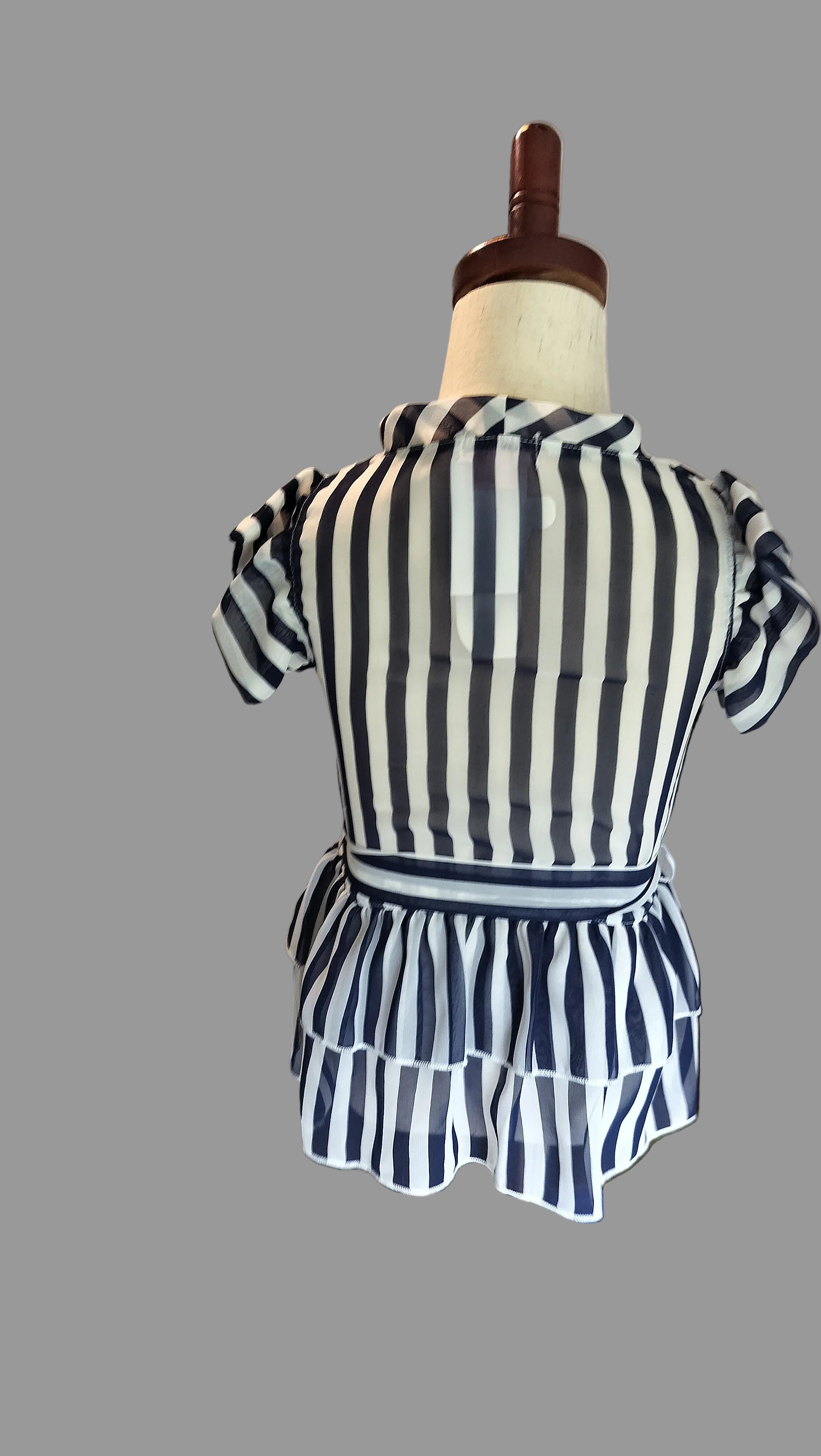 Candy-Stripe Sprite Blouse (Navy)